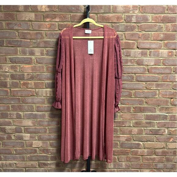 Ember Women’s Sheer Sleeve Kimono Duster Size Large NEW - Picture 2 of 7